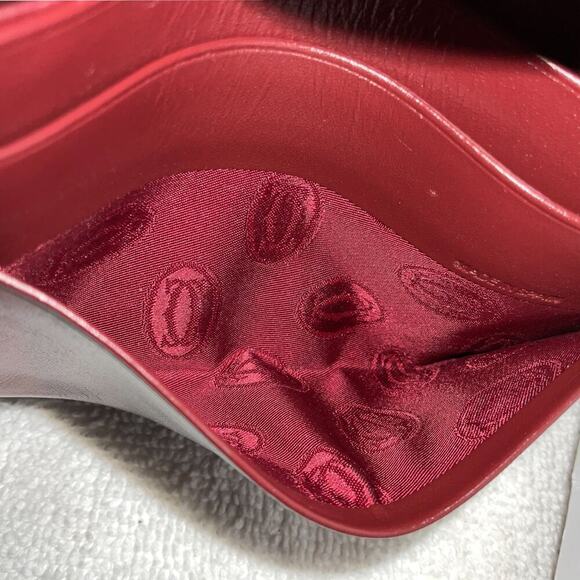 Vintage Cartier Burgundy Leather Bifold Wallet NWOT - Picture 6 of 14